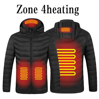 Heated Vest Jacket Washable Usb Charging Hooded