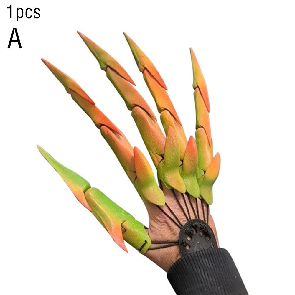 Flexible Funny 1 Pair Halloween Articulated Finger Gloves Halloween Party