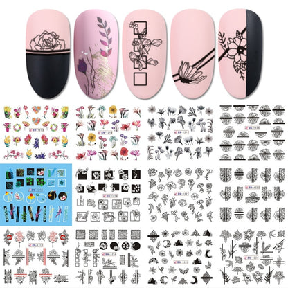 Beauty 12pieces Cute Christmas Nail Stickers Cartoon Animal Design