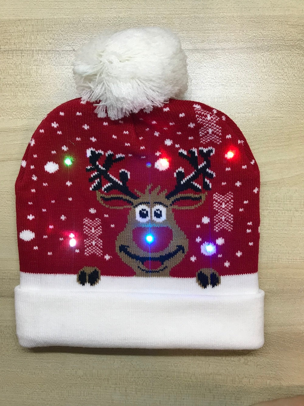 New Year LED Knitted Christmas Hat Beanie