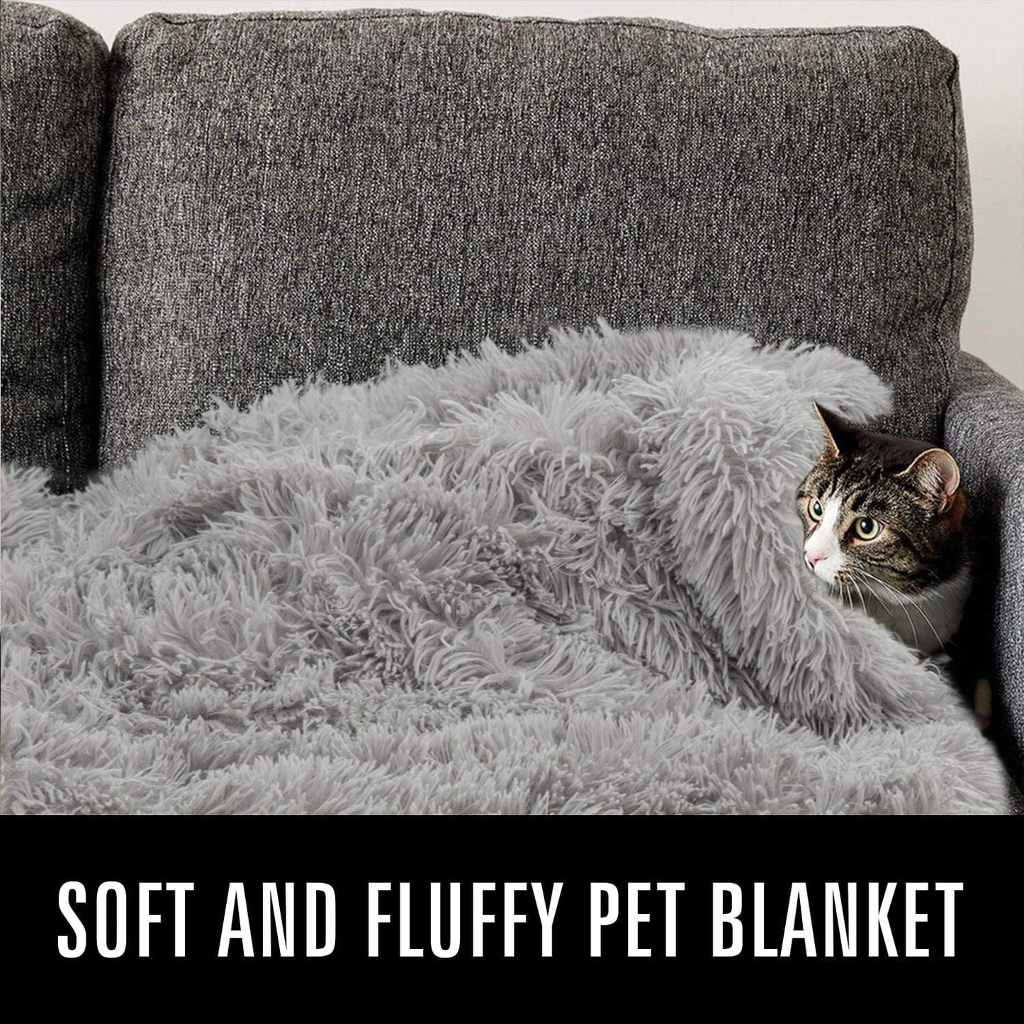 Long Plush Pet Blanket Portable Double Thickness Mat