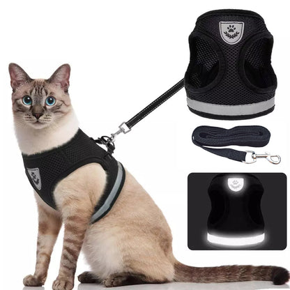 Breathable Cat Harness And Leash Escape Proof Pet Clothes