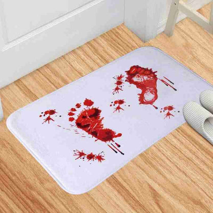 Soft Halloween Style Rug Decoration Blood Footprints Non-slip Mat Bathroom