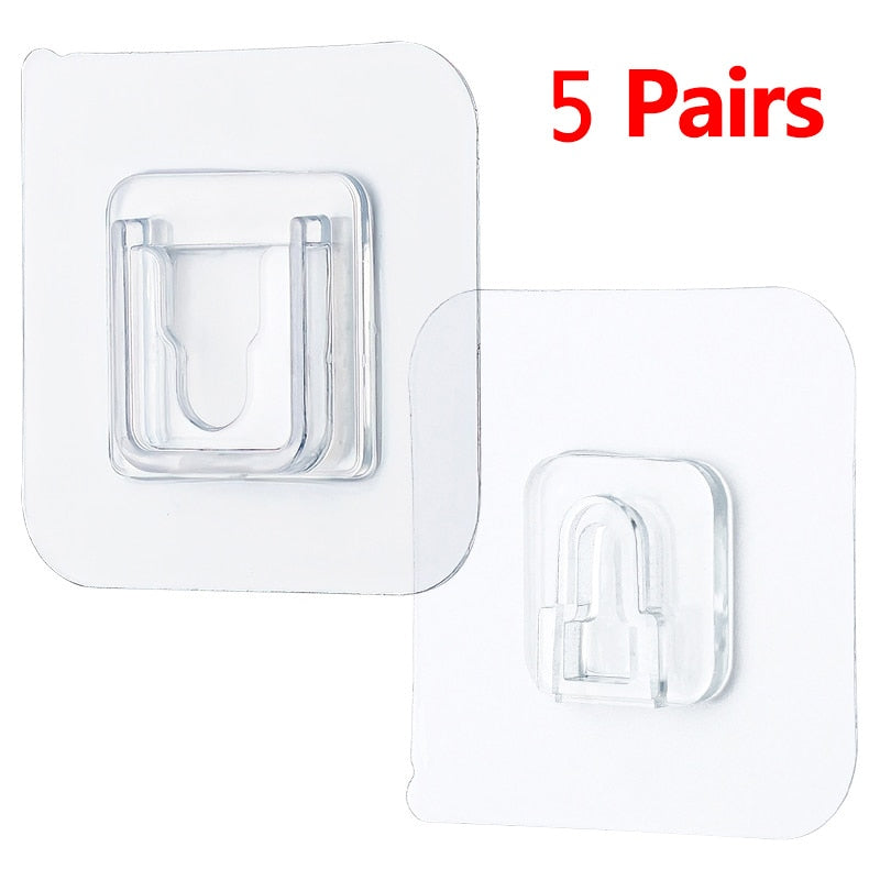 Double-Sided Adhesive Wall Hooks Hanger Strong Transparent Hooks