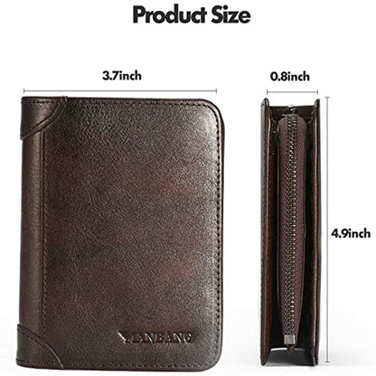 HOT Genuine Leather Men Wallet Small Mini Card Holder