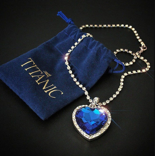 Titanic Heart of Ocean Blue Heart Necklace