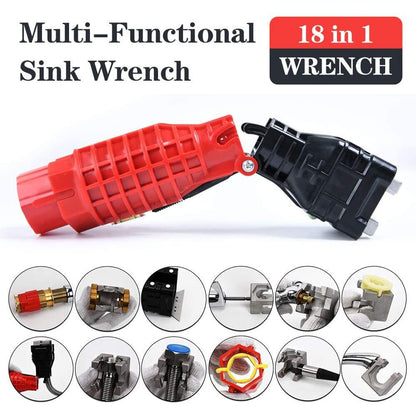 18 In 1 Foldable Water Pipe Wrench Double End Basin