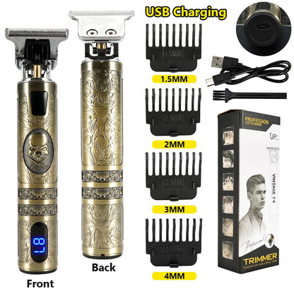 Electric Hair Clipper Man LCD 0mm Shaver Trimmer For Men Barber