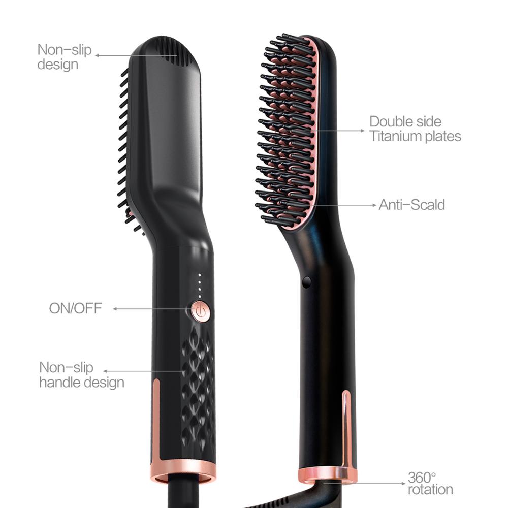 PTC Heating Hair Straightener Brush Comb