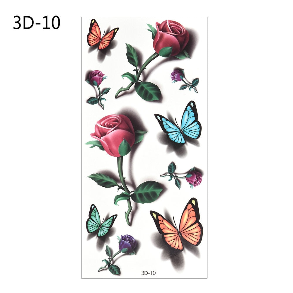 Temporary Tattoos Sticker for Women Body Art Tattoo Sticker 3D