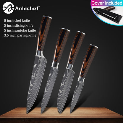 Kitchen Knives Stainless Steel Laser Damascus Knife