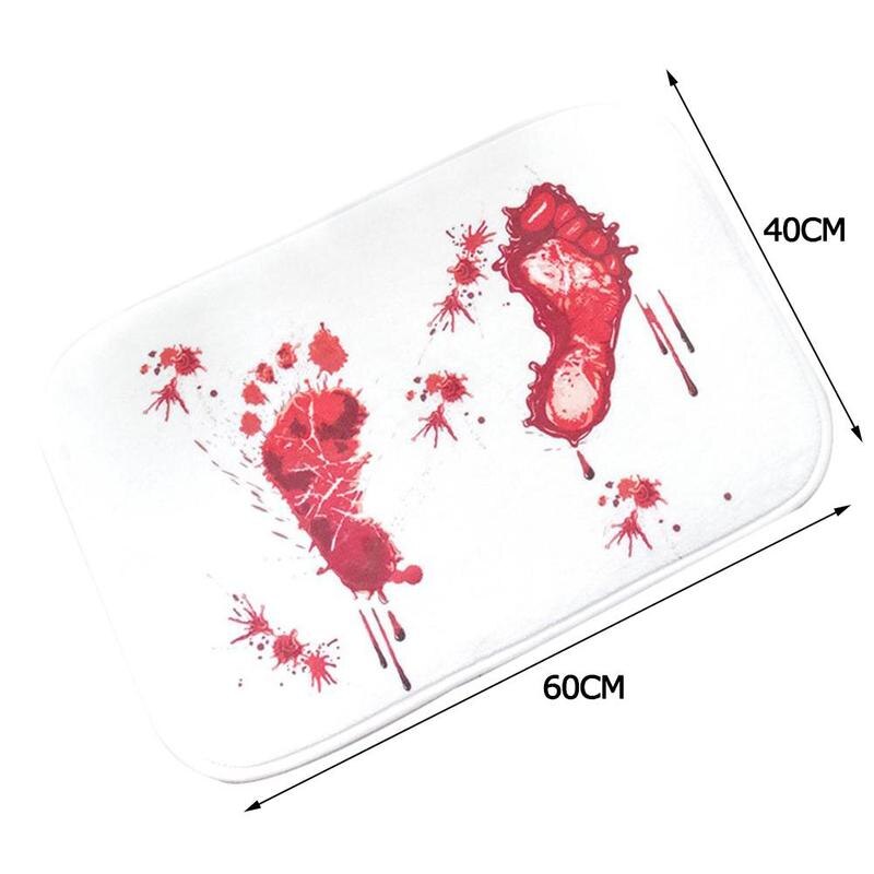 Soft Halloween Style Rug Decoration Blood Footprints Non-slip Mat Bathroom