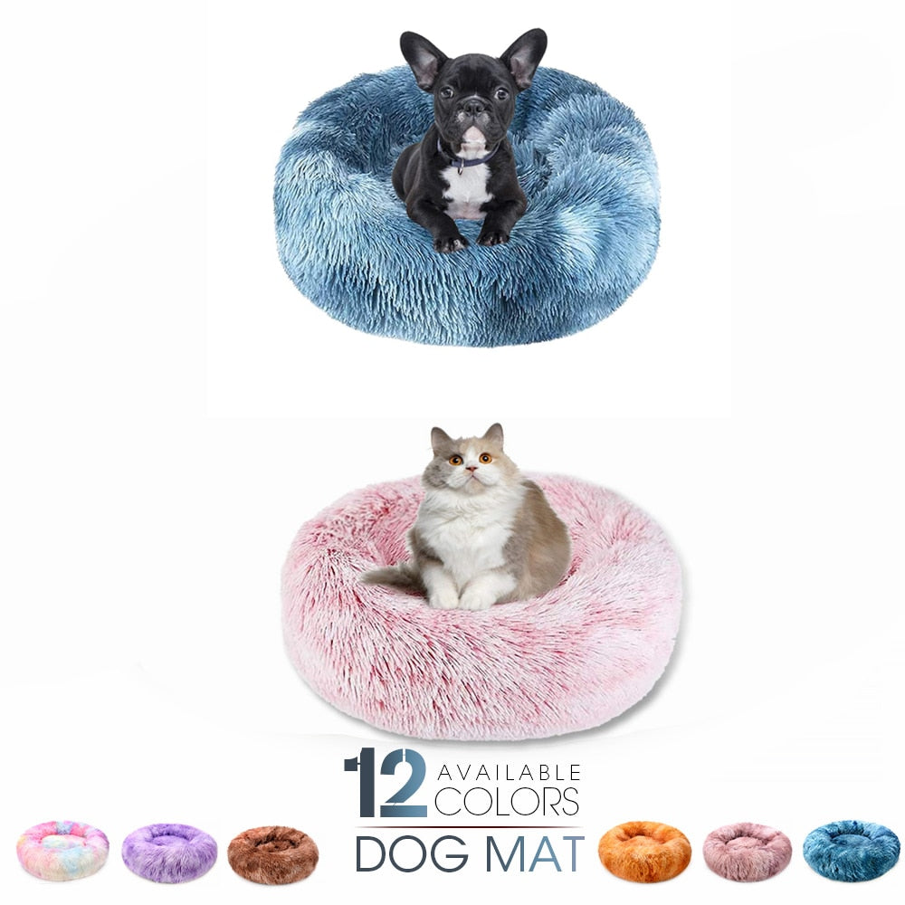 Round Dog Bed Soft Pet Bed Mat Blanket Cushion