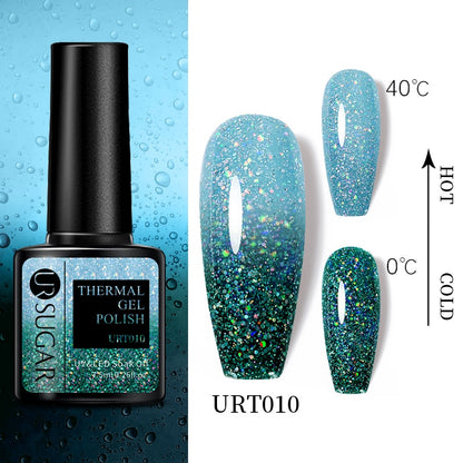 Beauty Thermal Ultra-thin Glitter 3 Colors Soak Off Nail Art Gel