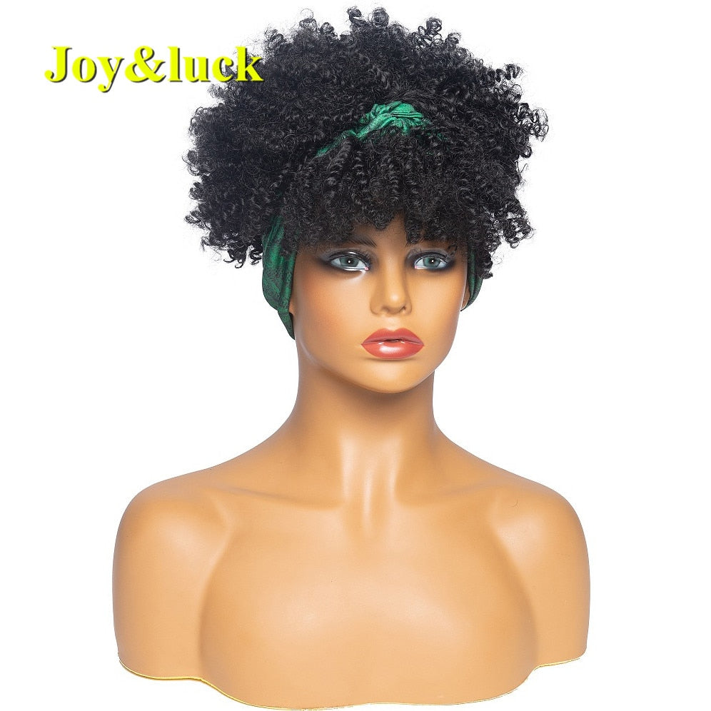 Beauty Synthetic  Headband Wig African Women Turban Wig