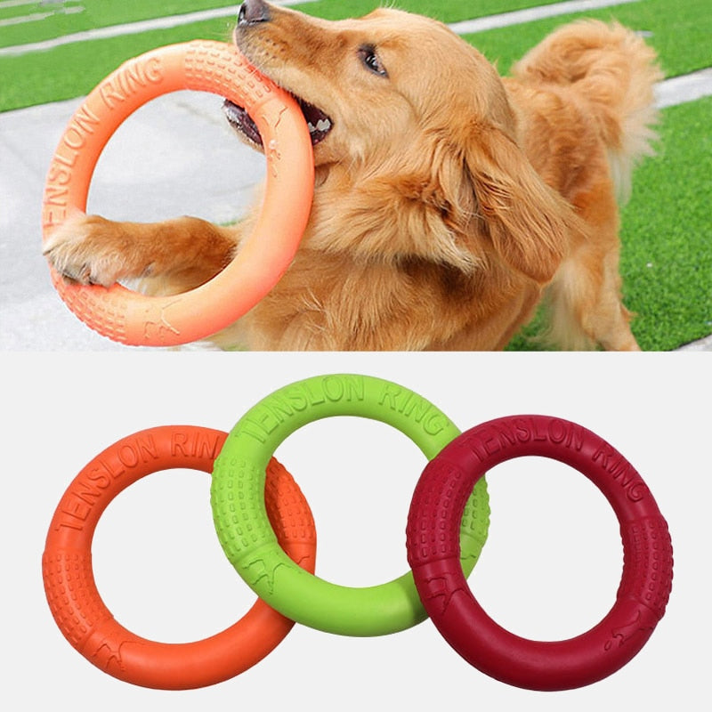 Portable Dog Chew Toys Flying Discs Toys Ring Outdoor