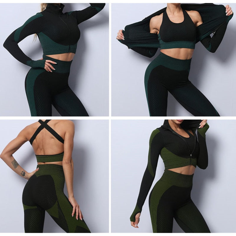 Push Up Fitness Sport Suit Seamless Women Yoga Set