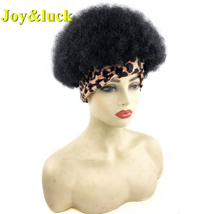 Beauty Synthetic  Headband Wig African Women Turban Wig