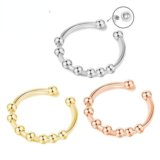 Rotate Freely Anti Stress Anxiety Ring Women Adjustable