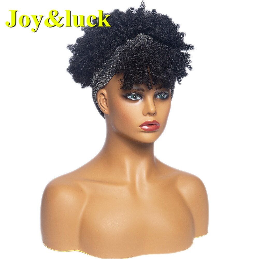 Beauty Synthetic  Headband Wig African Women Turban Wig