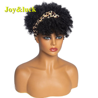 Beauty Synthetic  Headband Wig African Women Turban Wig