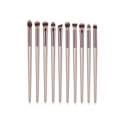 Beauty 4 to 10pieces Champagne makeup brushes set