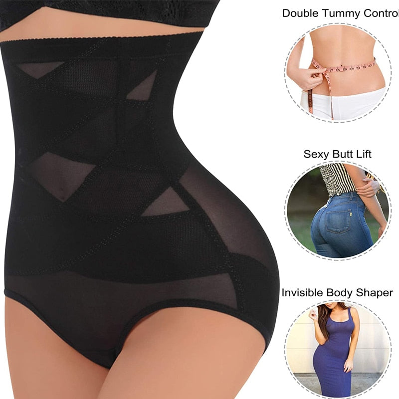 Hi-Waist Women Butt Lifter Shapewear Double Tummy Control Panty
