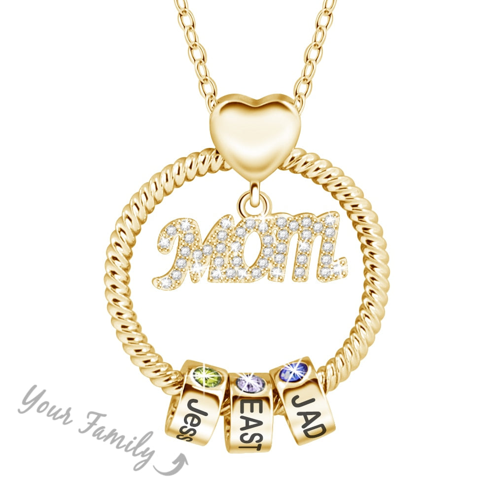 Personalize Name Beads Necklace Birthstone
