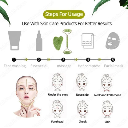 Beauty Natural Facial Massager Roller Jade Face Board