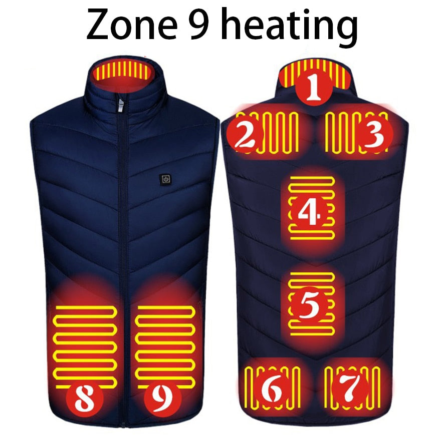 New USB Electric Heated Vest Winter Smart Heating Jackets