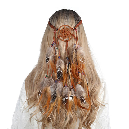 Boho Feather Headband for Woman Festival Hair Accessories