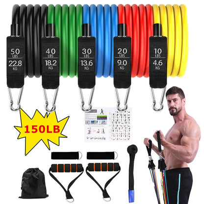 Resistance Bands Set Exercise Bands with Door Anchor Legs Ankle Straps