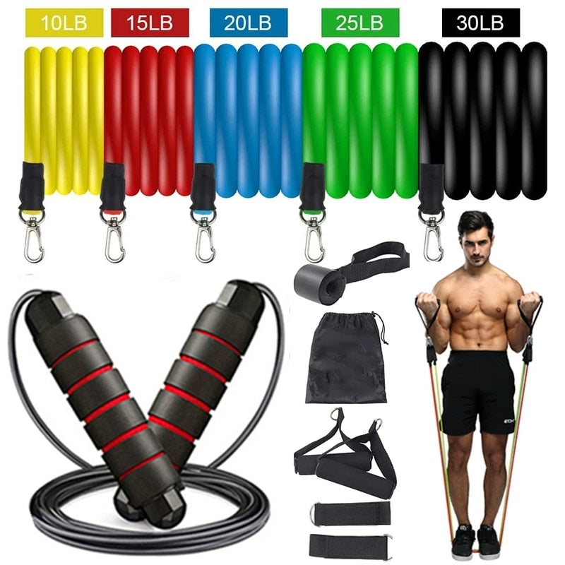 Resistance Bands Set Exercise Bands with Door Anchor Legs Ankle Straps