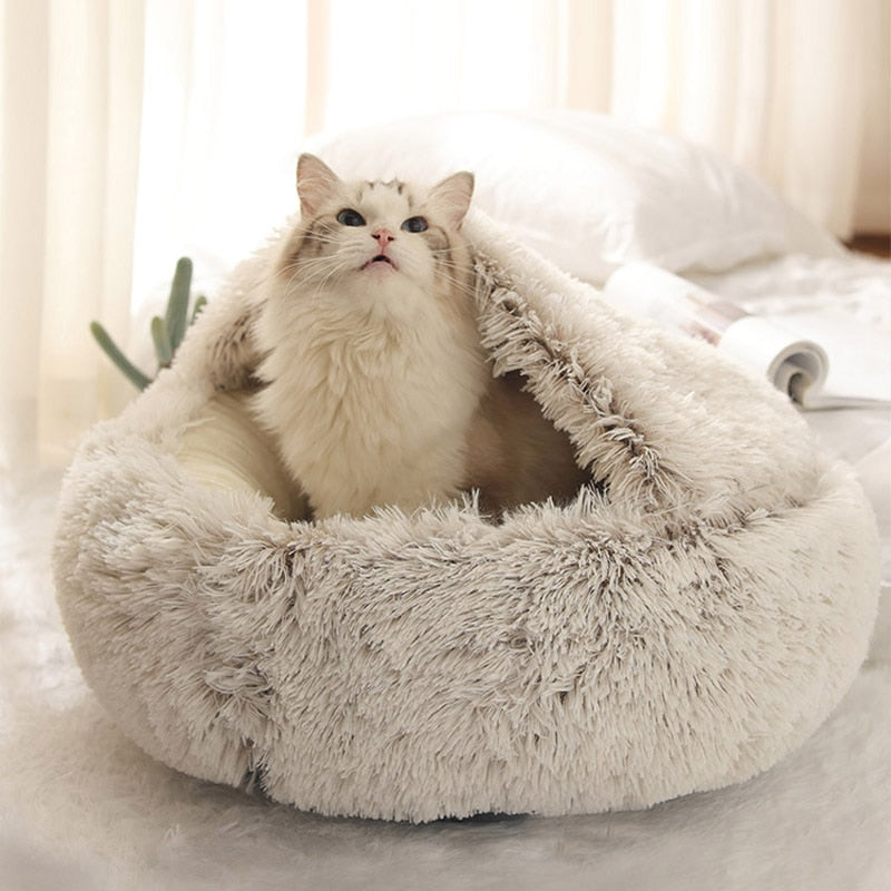 New Style Pet Dog Cat Bed Round Plush Cat Warm Bed House