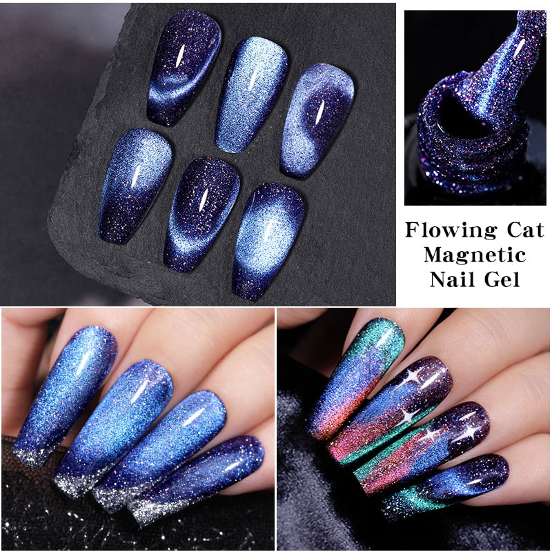 Beauty Flowing Cat Magnetic Gel Polish Semi Permanent Glitter