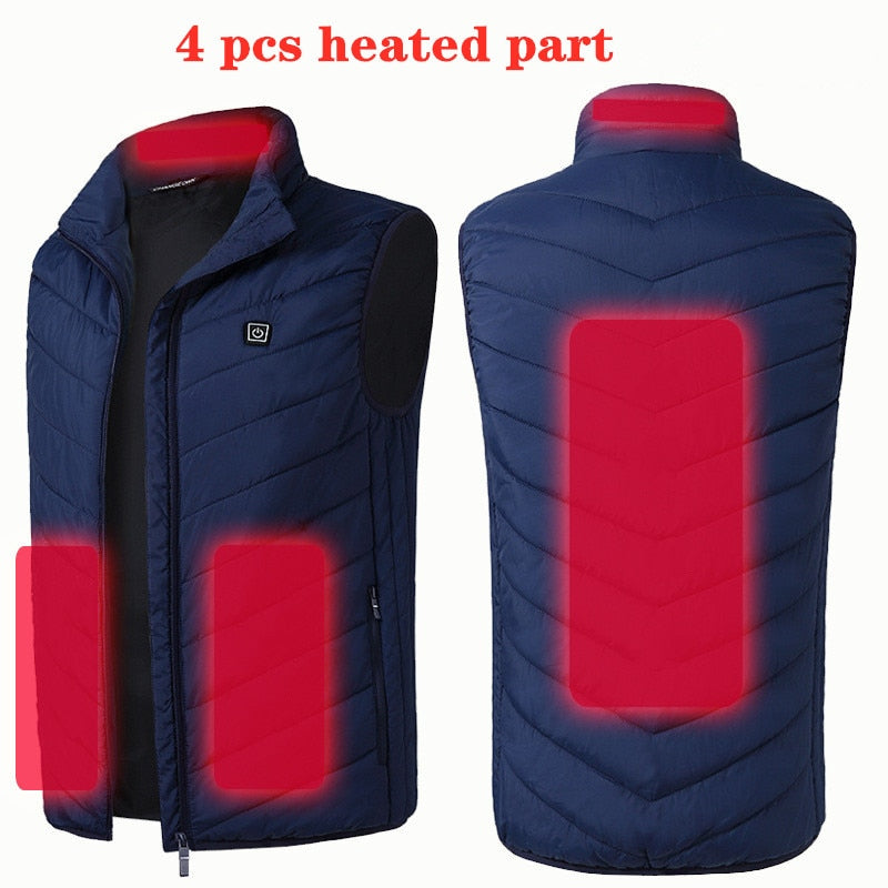 New 9 Places Heated Vest Men Women Usb Heated Jacket Heating Vest