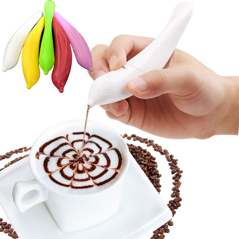 Electrical Latte Art Pen for Coffee Cake Spice Pen