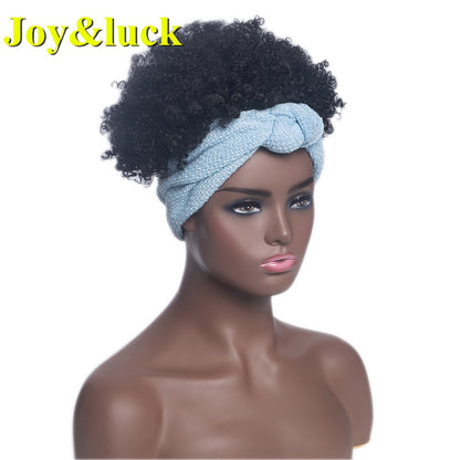 Beauty Synthetic  Headband Wig African Women Turban Wig