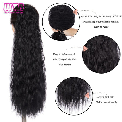 Beauty WTB Long Afro Kinky Curly Ponytail for Women