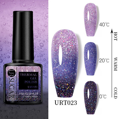 Beauty Thermal Ultra-thin Glitter 3 Colors Soak Off Nail Art Gel