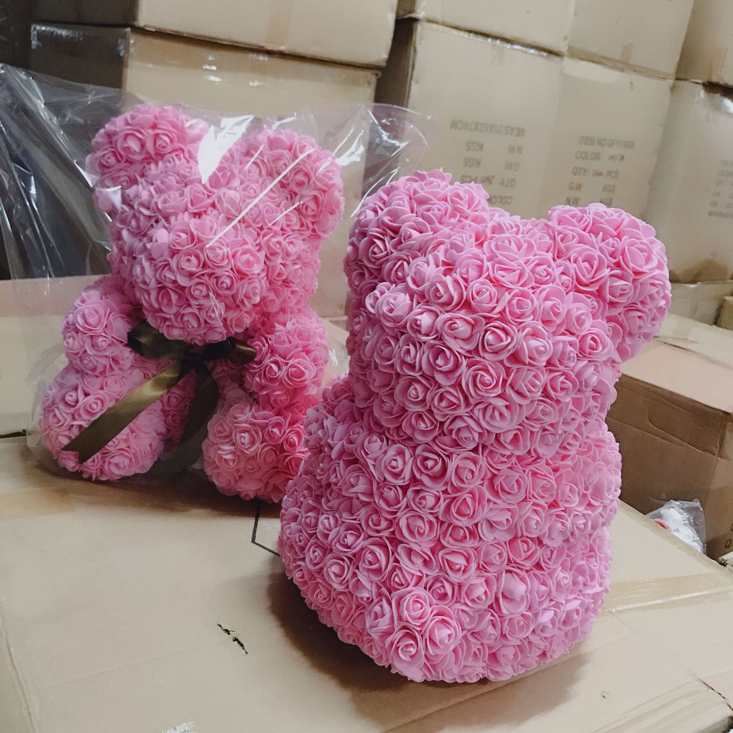Foam Rose for Bear Artificial Flowers Diy Gifts Box