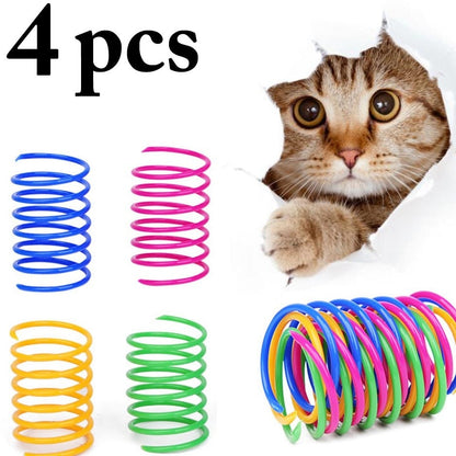 8 pieces Cat Colorful Spring Toy Creative Plastic Flexible Coil Toy