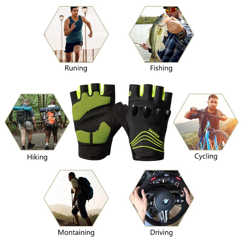 Cycling Gloves Luminous Breathable Half Short Finger