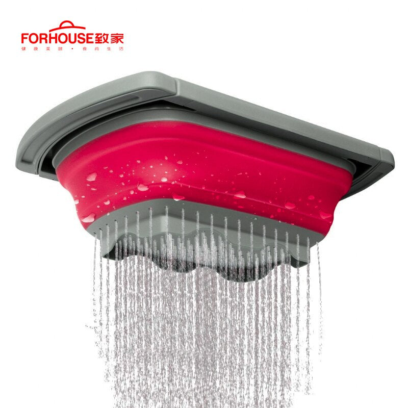 Silicone Telescopic Folding Drain Basket Colander Strainer