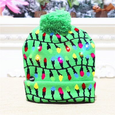 New Year LED Knitted Christmas Hat Beanie