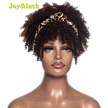 Beauty Synthetic  Headband Wig African Women Turban Wig