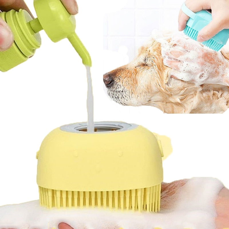 Bathroom Dog Bath Brush Massage Gloves Soft Safety Silicone Comb