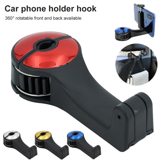 Car Gadget Back Seat Hanger Headrest Hook with Phone Holder