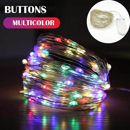 LED Outdoor Light String Fairy Garland Battery Power