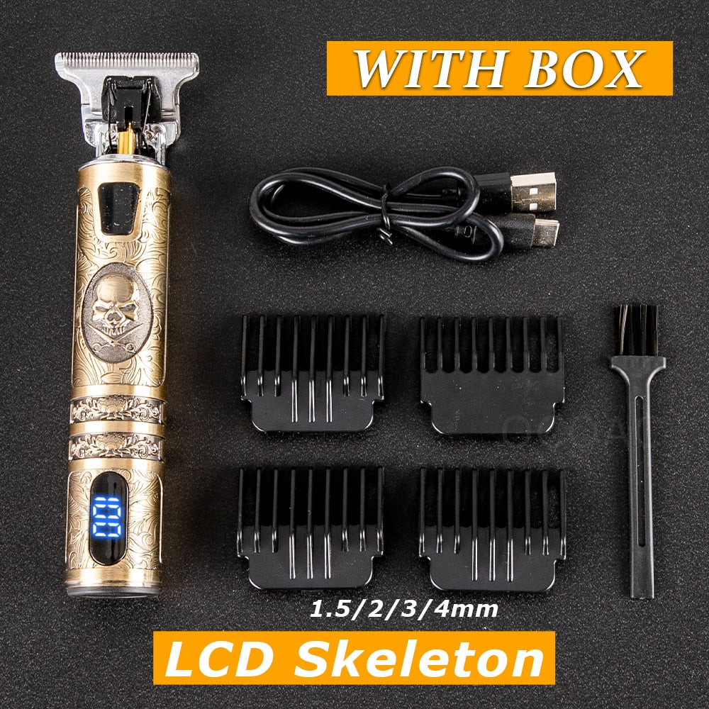 LCD Hair Clipper T9 For Men Professional Hair Cutting Machine Beard